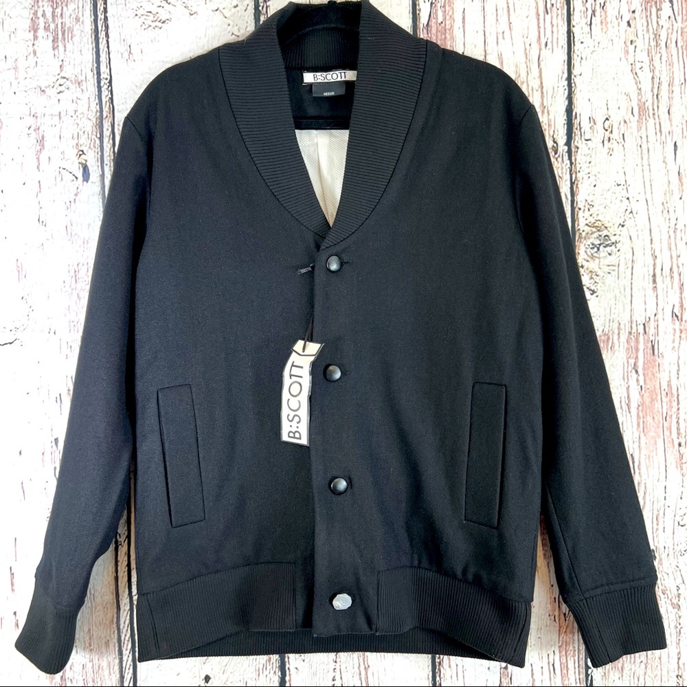 NEW NWT B:SCOTT Varsity Bomber Designer Wool Jacket